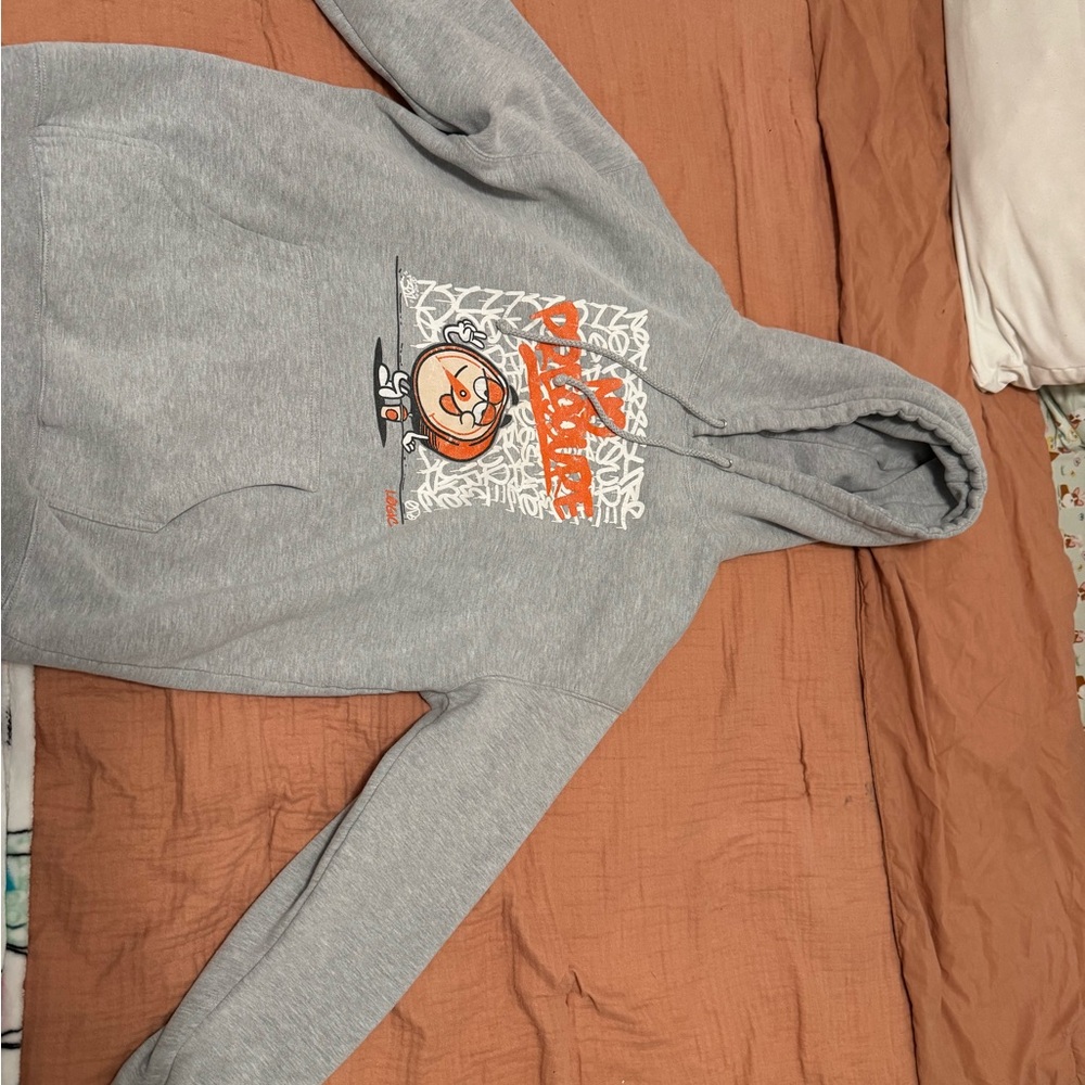 Nike Gray Hoodie with Orange and White Accents